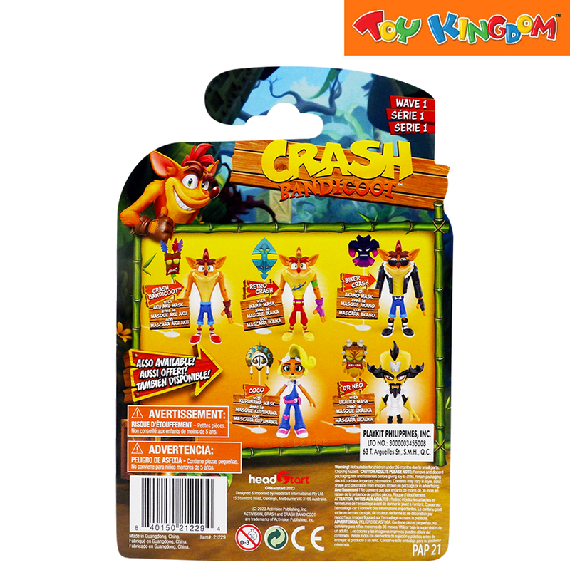 Crash Bandicoot Exclusive Mask and Stand with Aku Aku Mask 4.5 inch Figure