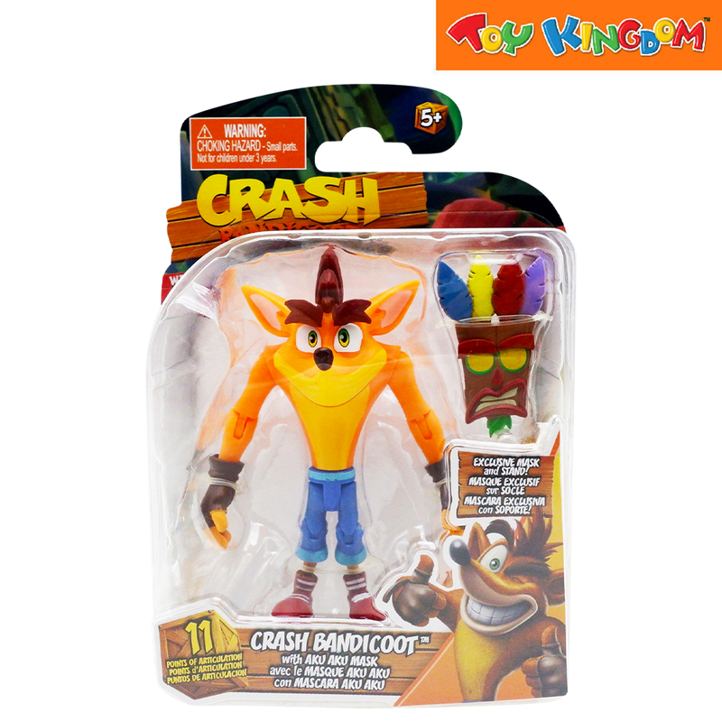 Crash Bandicoot Exclusive Mask and Stand with Aku Aku Mask 4.5 inch Figure