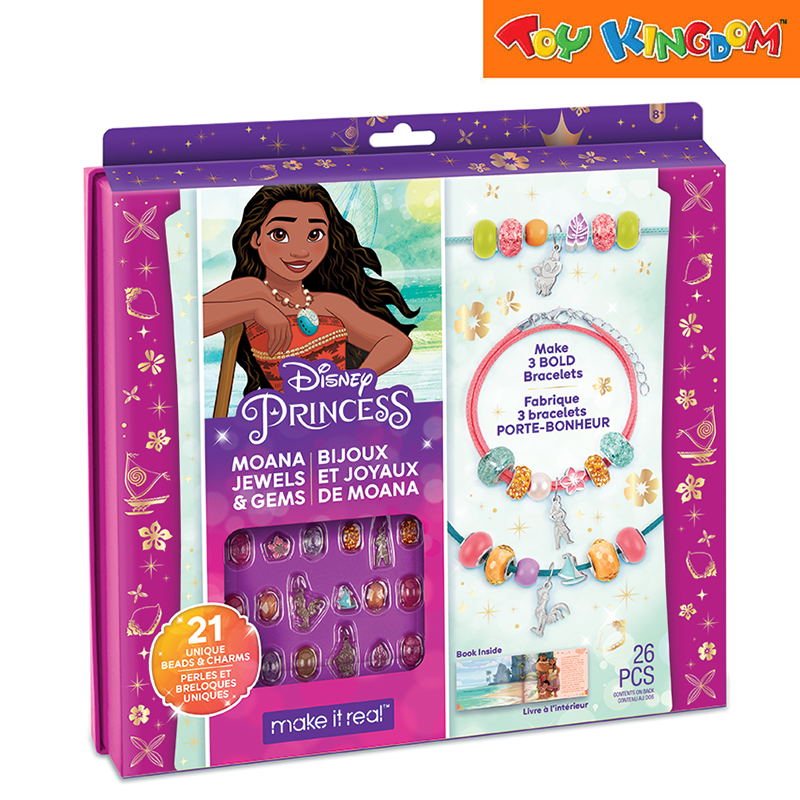 Make It Real Disney Princess Moana Jewels & Gems 21pcs Beads And Charms Kit
