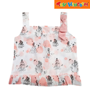 Disney Princess All Over Print Woven Shorts with Bow On Front Waist And Hem Cuff