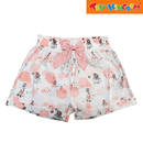 Disney Princess All Over Print Woven Shorts with Bow On Front Waist And Hem Cuff