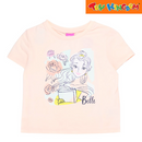 Disney Princess Belle Dolman Sleeves Boxy Tee with Spot Print And Glitters Accent