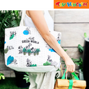 Zippies Lab Mickey Hello Green World Multi-pocket Grocery Tote