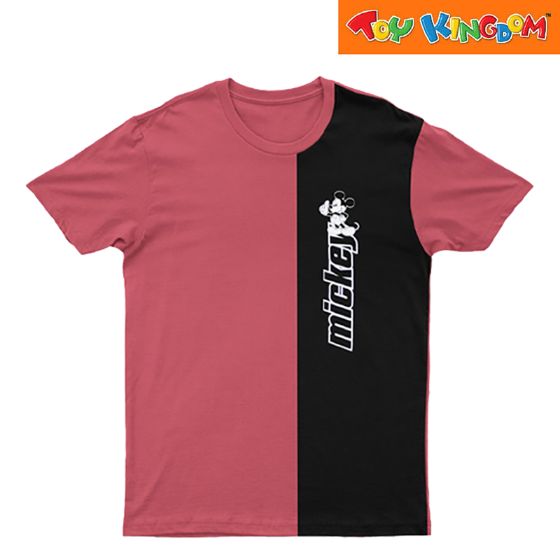 Disney Mickey Mouse Litmus Pink/Black Round Neck Shirt