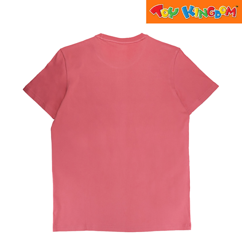 Disney Mickey Mouse Printed Litmus Pink Round Neck Shirt