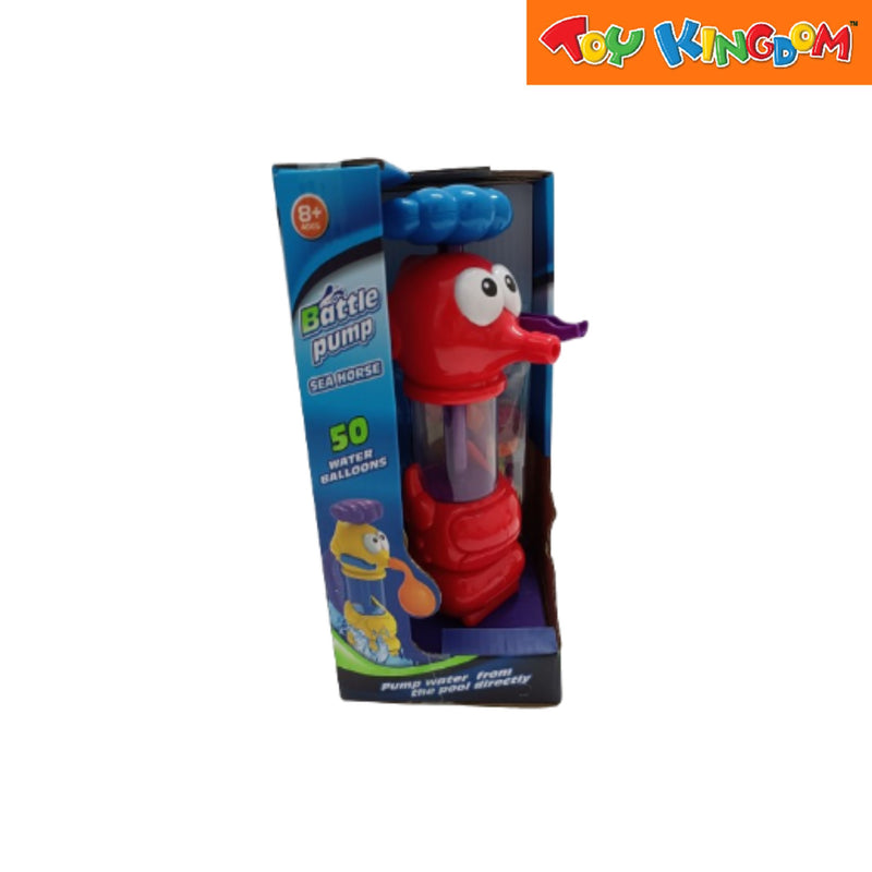 Seahorse Red Water Balloon Pump With 50pcs Water Balloons