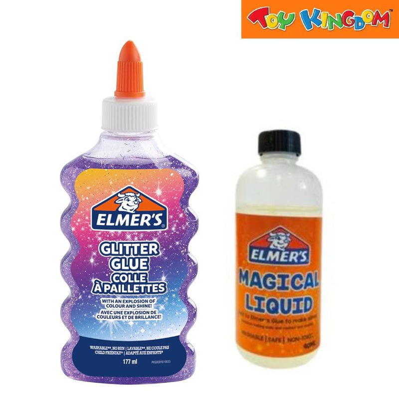 Elmer's Glitter Glue & Magical Liquid Purple Belt Pack Slime Time