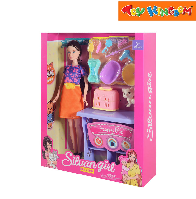 Silvan Girl In Skirt 11.5 inch Fashion Doll Playset