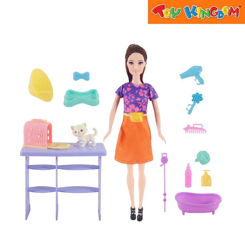Silvan Girl In Skirt 11.5 inch Fashion Doll Playset