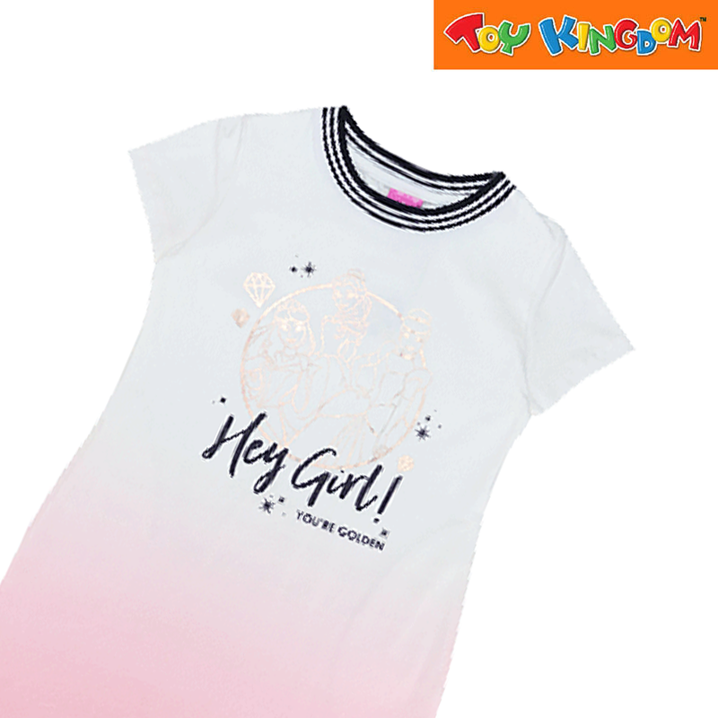 Disney Princess Off White Round Neck Dress