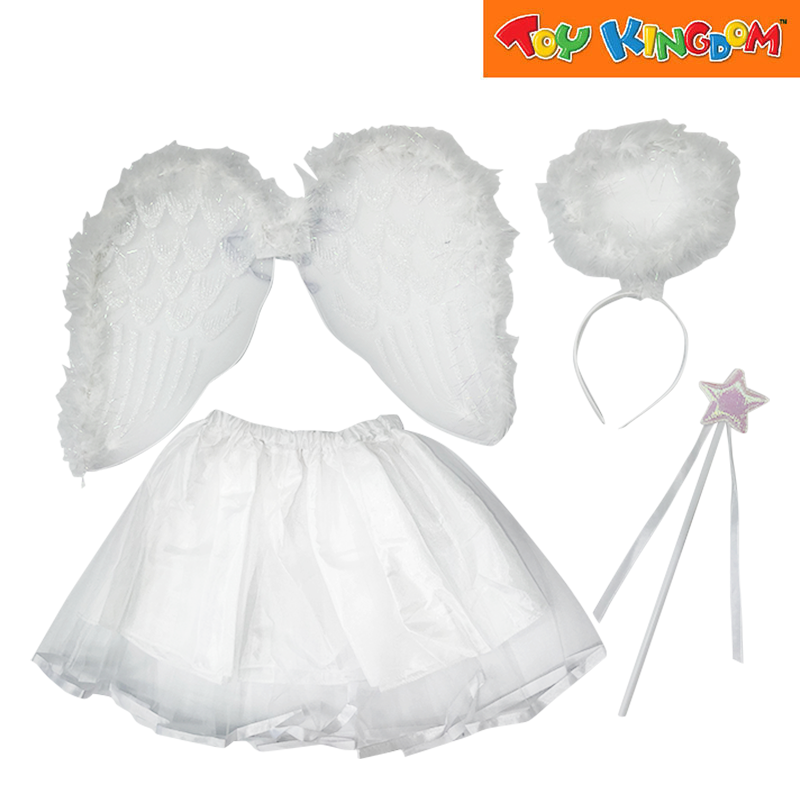 Angel Tutu Set with Wings Headband and Wand