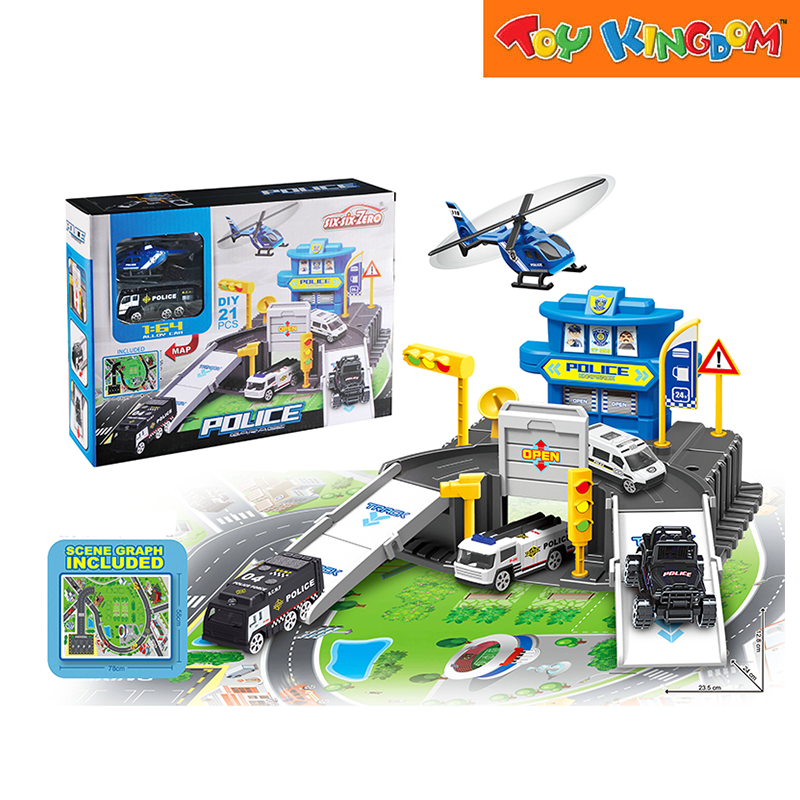 Six-Six-Zero DIY 21-piece Police Garage Playset