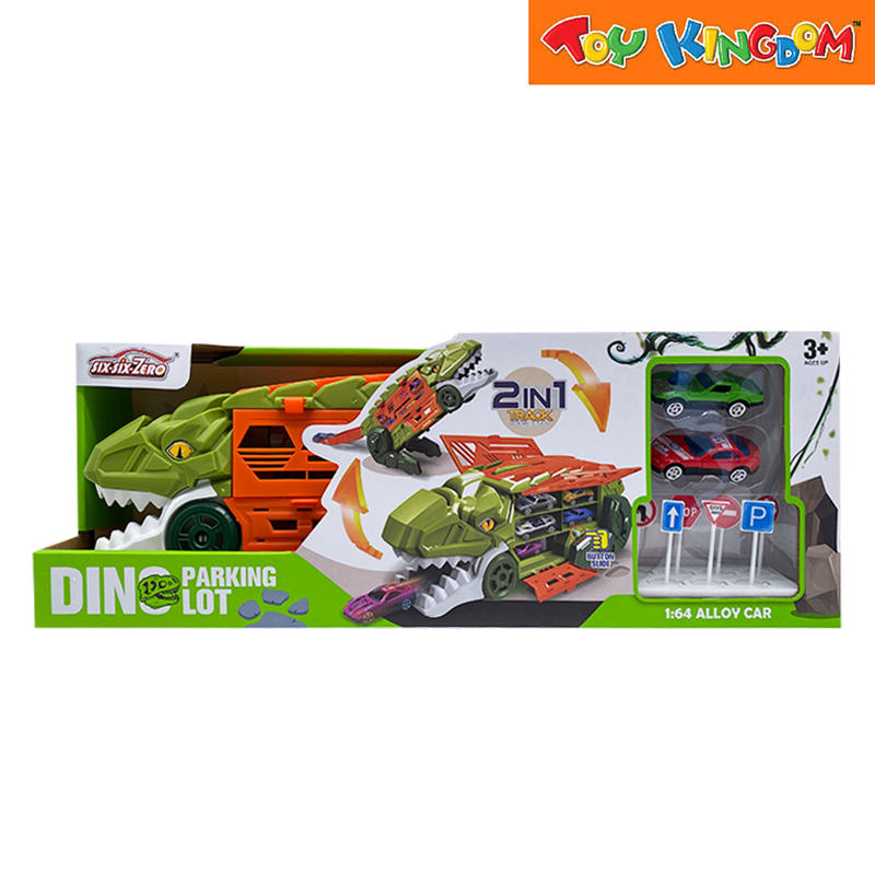 Six-Six-Zero 2-in-1 Dinosaur Transporter Truck Toy