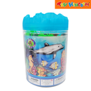 Bucket of Toy Animal Figurines