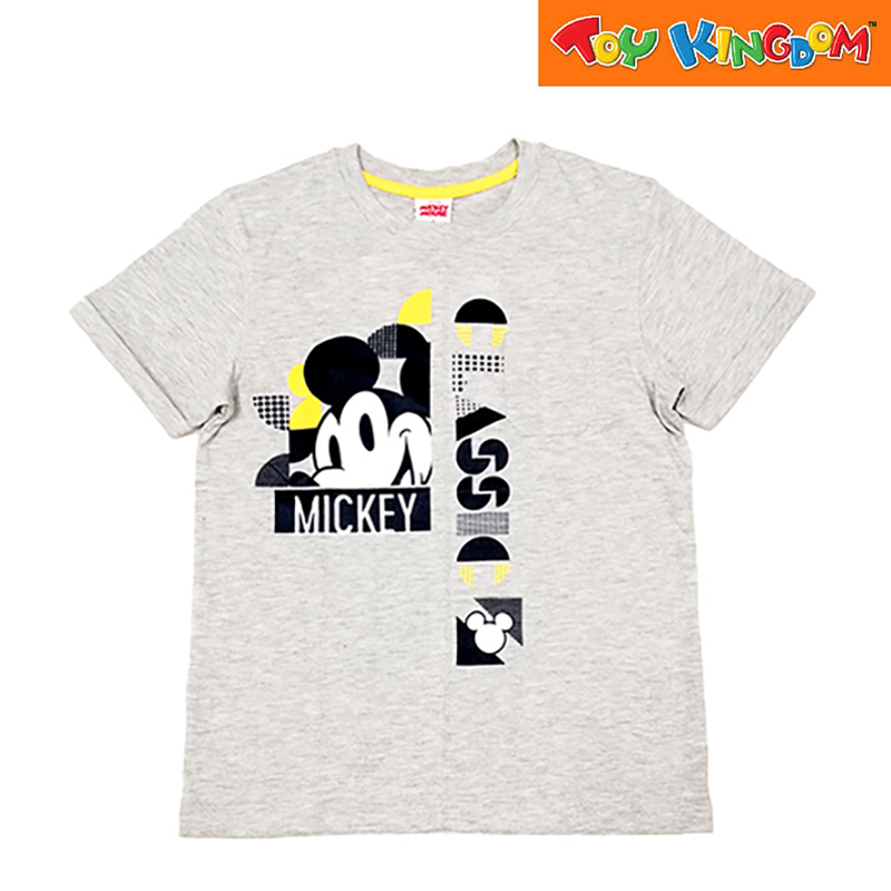 Disney Mickey Mouse Classic Round Neck Shirt with Cut and Sew Detail