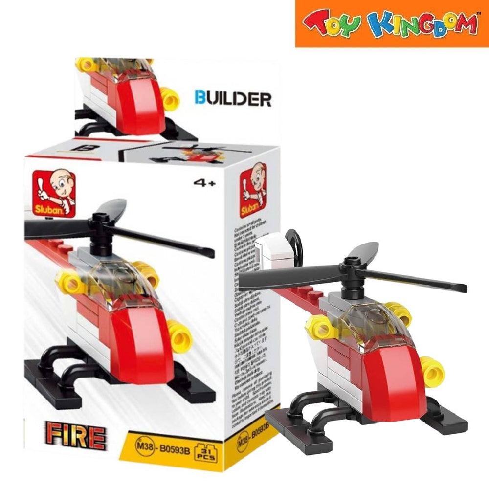 Sluban Builder Fire Helicopter 31pcs Bricks Set Toy Kingdom