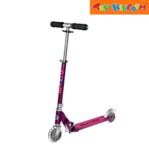 Micro Foldable Sprite Scooter Purple Stripe LED