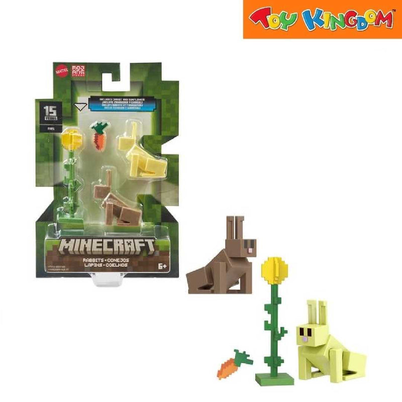 Mattel Minecraft Rabbit Minecraft Minecraft Rabbit With Carrot & Sunflower Action Figures