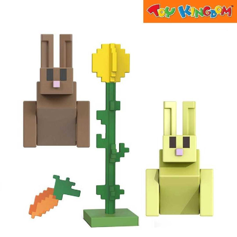 Minecraft Minecraft Rabbit With Carrot & Sunflower Action Figures