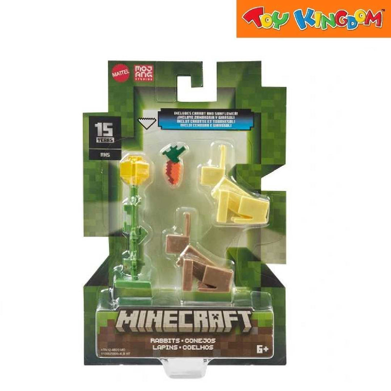 Minecraft Minecraft Rabbit With Carrot & Sunflower Action Figures
