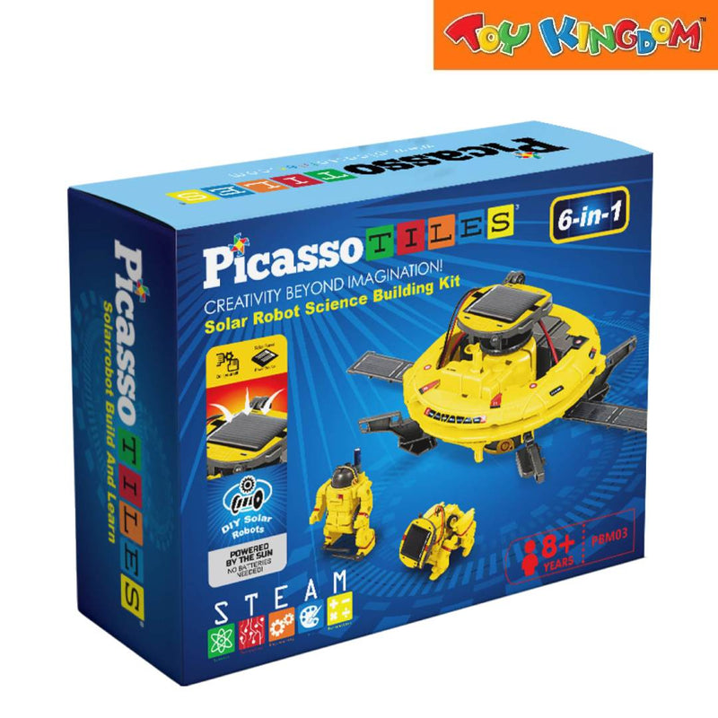 Picasso Tiles STEAM Solar Robot Science UFO 6-in-1 Building Kit