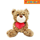 KidShop Brown With Red Heart 45 cm Plush Bear