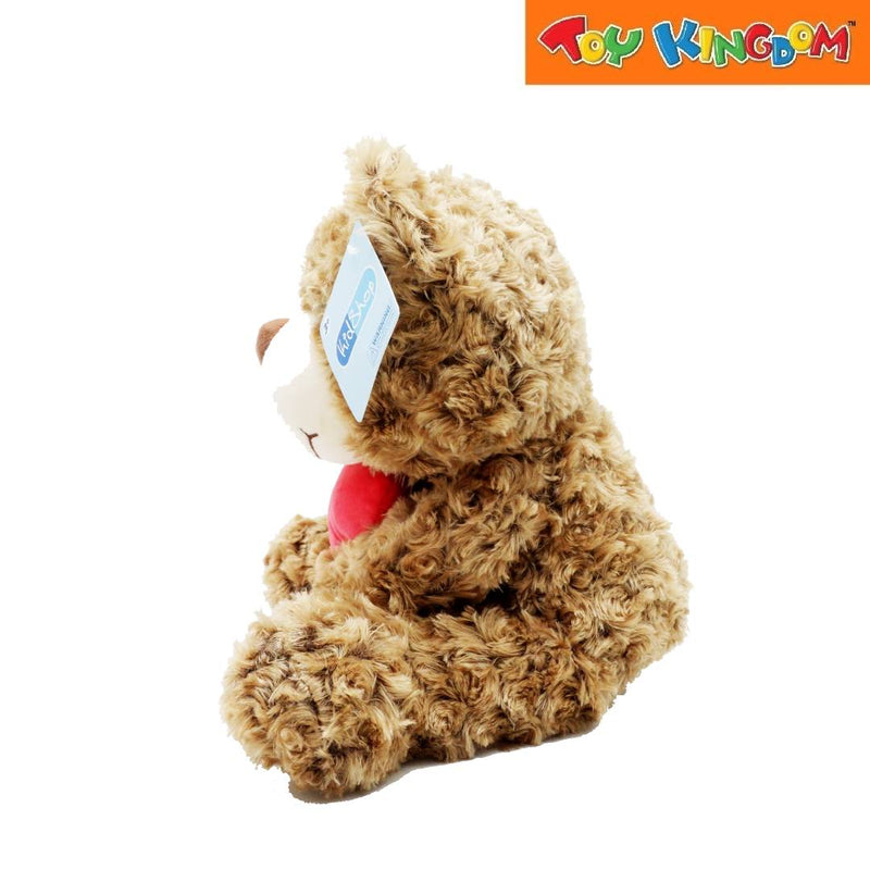KidShop Brown With Red Heart 45 cm Plush Bear