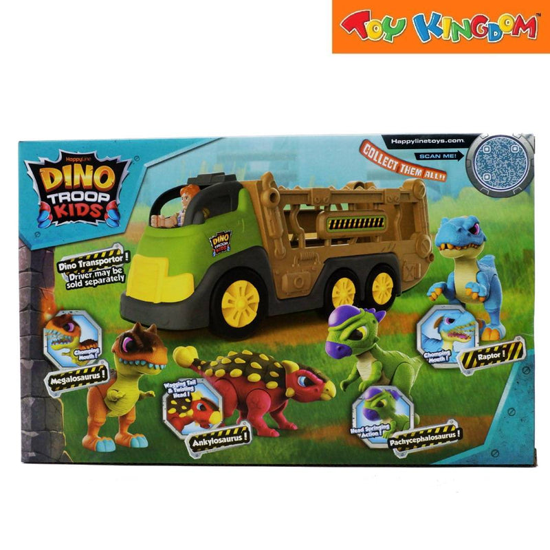 Happy Line Dino Troop Kids Megalosaurus And Ankylosaurus Transport Action Figure