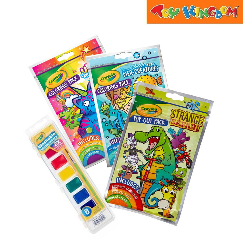 Crayola Bundle 3pcs Value Coloring Party Pack + Washable Watercolor Paint