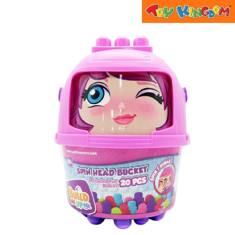 Build Me Up Maxi Spin Head Bucket Pink 20pcs Building Blocks