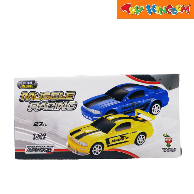 Dream Machine 1:24 RC Car Muscle Racing Yellow Vehicle