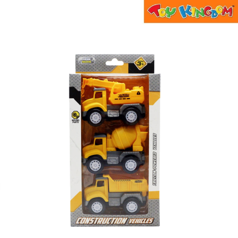 Dream Machine Friction Powered 3pcs Construction Vehicle