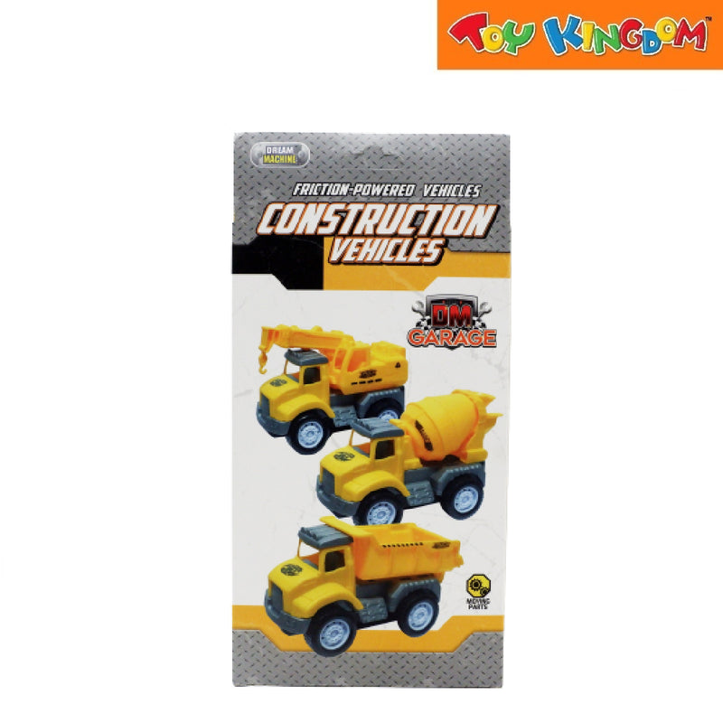 Dream Machine Friction Powered 3pcs Construction Vehicle