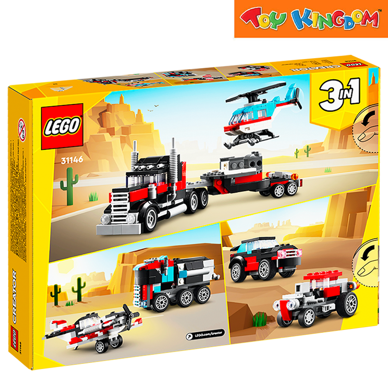 Lego 31146 Creator Flatbed Truck With Helicopter 270pcs Building Blocks