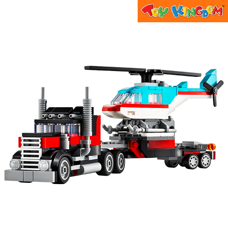 Lego 31146 Creator Flatbed Truck With Helicopter 270pcs Building Blocks