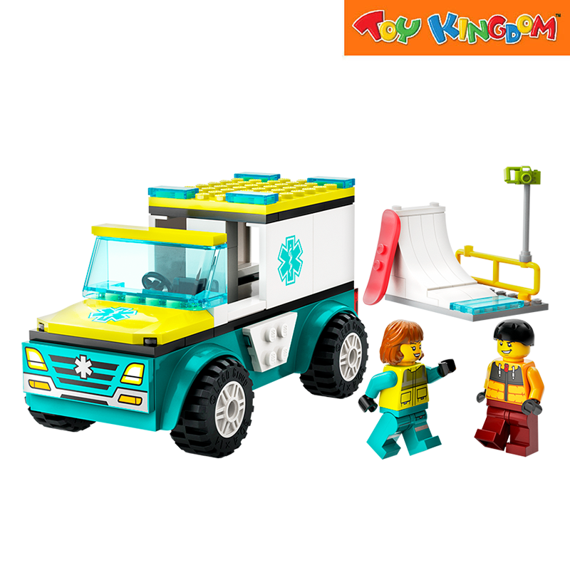Lego 60403 City Emergency Ambulance And Snowboarder 79pcs Building Blocks