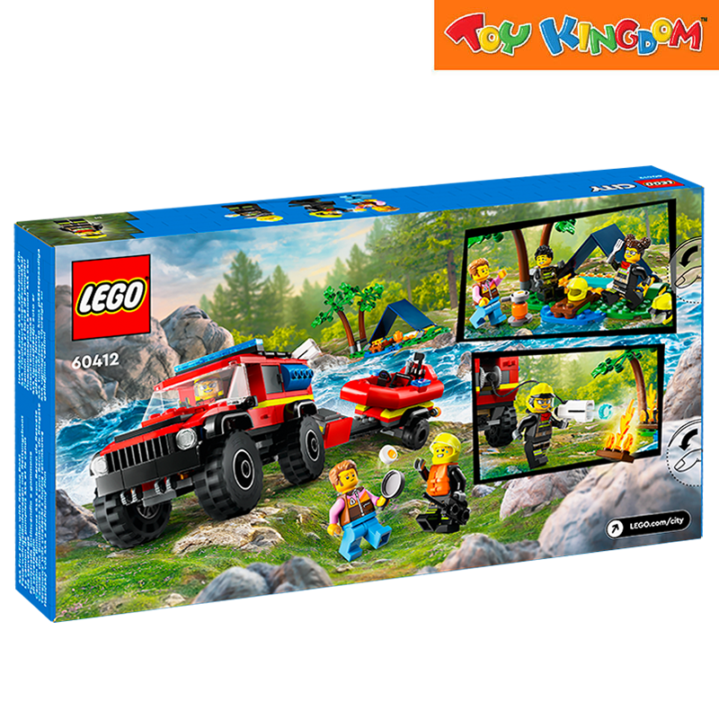 Lego 60412 City 4x4 Fire Truck With Rescue Boat 301pcs Building Blocks