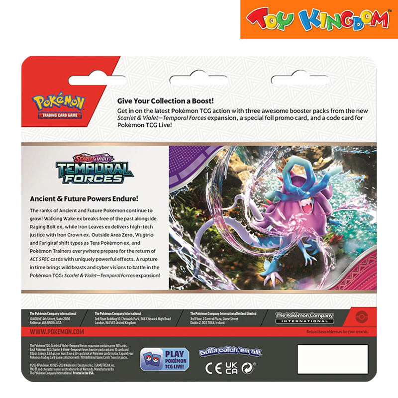 Pokemon Scarlet & Violet Temporal Forces 3 Blisters Trading Card Game