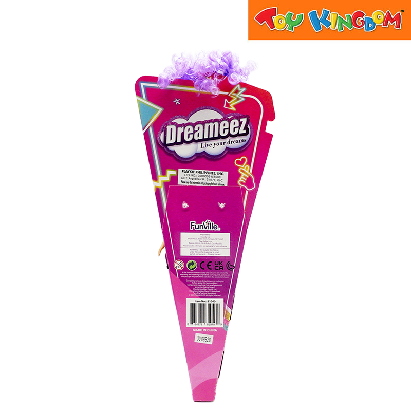 Dreameez Live your dreams Fashion Doll With Purple Curly Hair