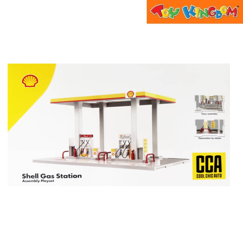 Metal Speed Zone Shell Gas Station Assembly Playset