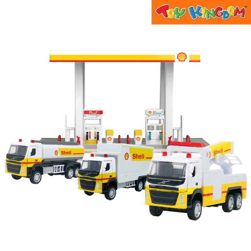 Metal Speed Zone Shell Gas Station Assembly Playset