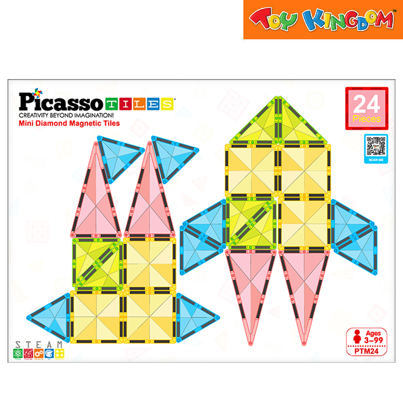 Picasso Tiles 24pcs Mini Diamond Magnetic Tiles