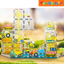 Picasso Tiles 45pcs Construction Set With 8 Vehicles