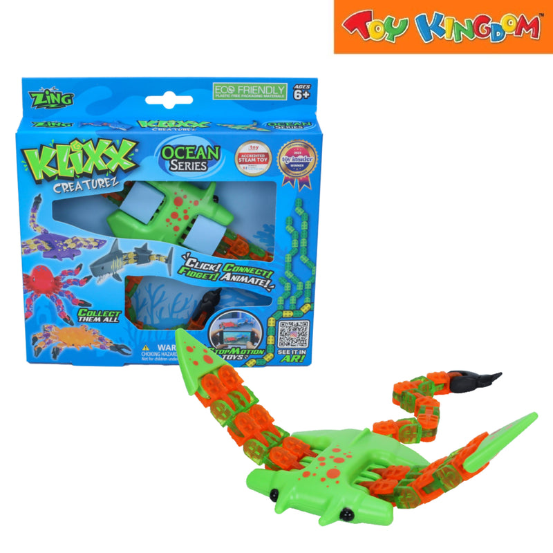 Zing Klixx Creaturez Manta Ray Green Action Figure