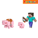 Mattel Games 15 Years Steve With Saddled Pig And Baby Pig 2 Packs 3.25 inch Deluxe Figure
