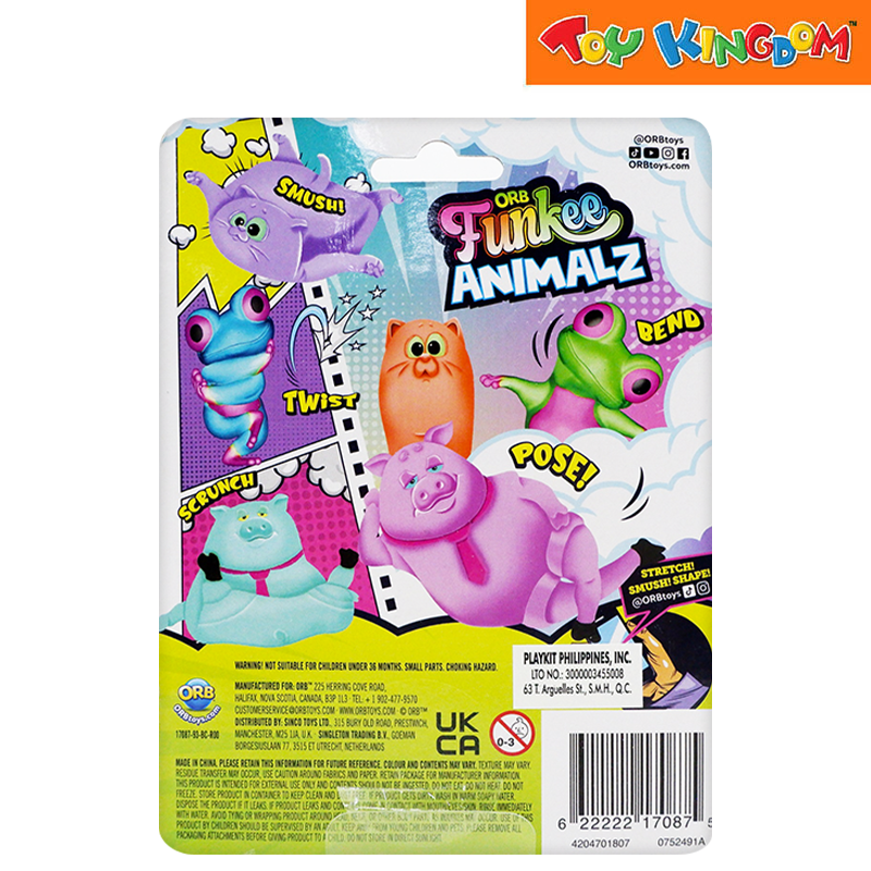 ORB Funkee Animalz Pig Light Blue Mega The Original Squishy Toys