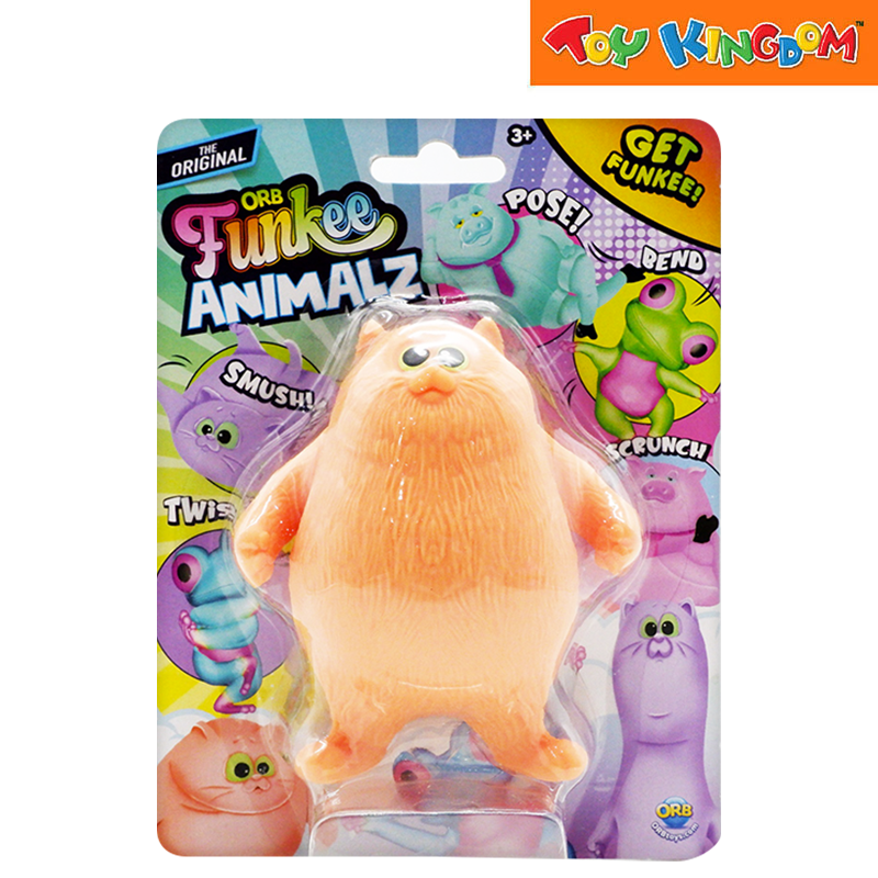 ORB Funkee Animalz Cat Orange Mega The Original Squishy Toys