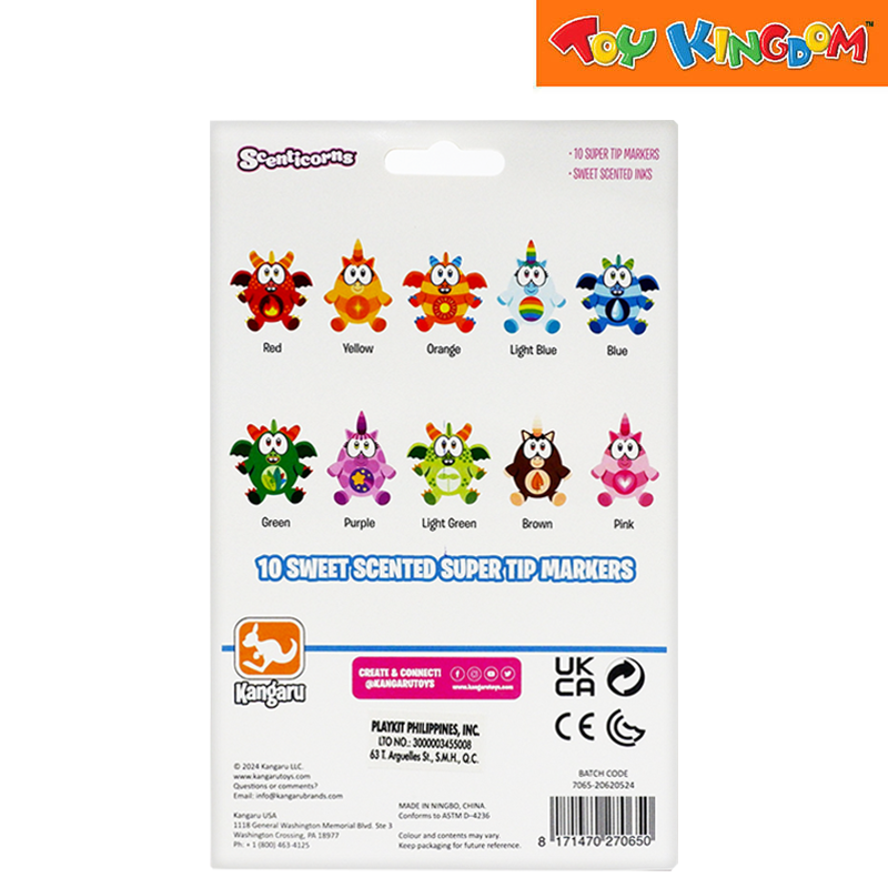 Kangaru Scenticorns Super Tip 10CT Sweet Scented Markers