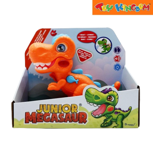 Dragon-I Junior Megasaur T-rex With Light & Sounds Orange Dinosaur