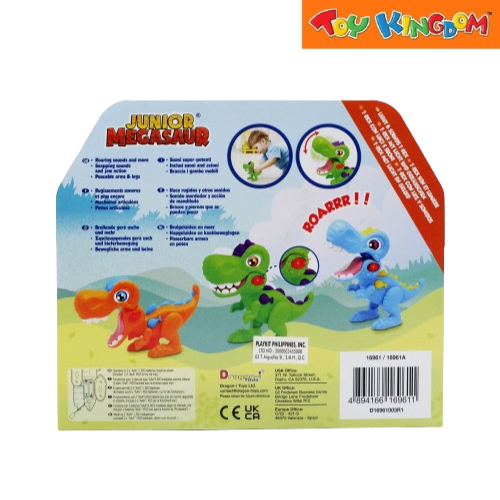 Dragon-I Junior Megasaur T-rex With Light & Sounds Orange Dinosaur